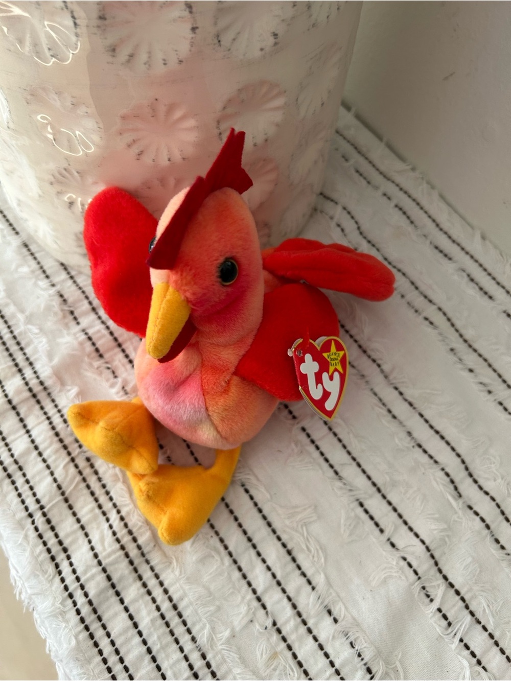 Vintage 1996 Ty Beanie Baby Strut Multi-Color Plush Rooster